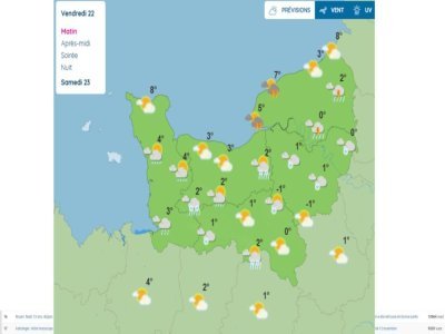 La météo de vendredi 22 novembre matin.