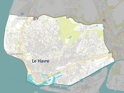 Voici le périmètre où s'appliquera, à partir du 1er janvier 2025, la ZFE-m localisée au Havre mais aussi à Sainte-Adresse. Elle concerne également un secteur d'Octeville-sur-Mer et un autre à Fontaine-la-Mallet.