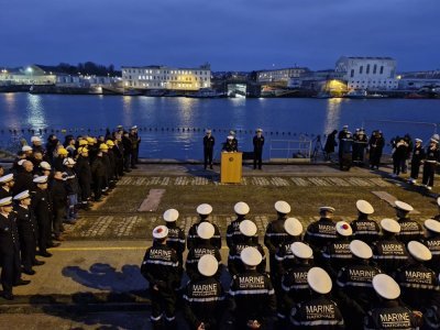 Lors de la cérémonie, plusieurs personnalités cherbourgeoises étaient invitées ainsi que des employés de chez Naval Group.