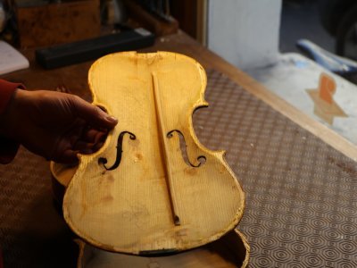 Ce violon appartenait dans les années 1930 à Hafize Leskoviku, l'une des premières musiciennes albanaises à avoir enregistré sa musique sur disque. Il appartient aujourd'hui à un musicien albanais réfugié en France.