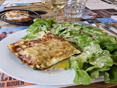 Lasagne au chèvre Brocciu et épinards.