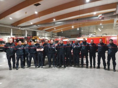 Ce groupe de sapeurs-pompiers a pris le départ depuis Avranches.