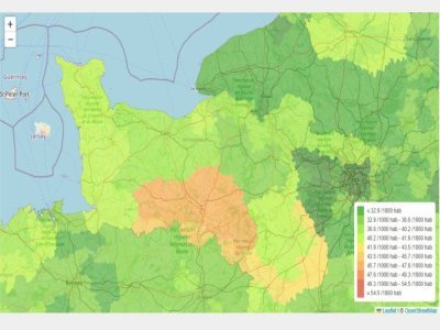 La carte des interventions des secours pour accidents de la route. - Ville de rêve