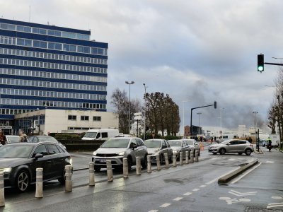 Le blocage du rond-point d'Haropa a fortement perturbé la circulation dans le quartier Saint-François.