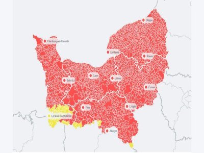 Carte de la pollution en Normandie mardi 4 mars. - ATMO Normandie