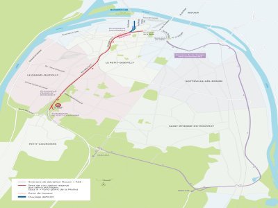 La déviation vers l'A13 depuis le boulevard de l'Europe. - Dreal