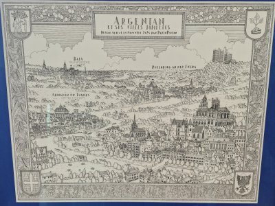 La carte d'Argentan et de ses villes jumelées réalisée par Pablo Raison.