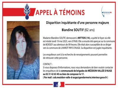 Un appel à témoins a été lancé pour retrouver Blandine Soutif. - Gendarmerie du Calvados