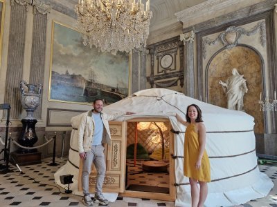 Yann Garreau et Charlotte-Amélie Veaux sont les deux fondateurs du studio Onyo, créateur de l'expérience de l'Arbre-soleil. - Pierre Durand-Gratian
