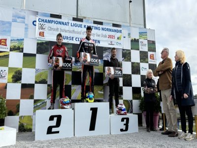 Andréas Hébert, sur la première marche du podium, a été sacré champion de Normandie. - Antoine Lamarque