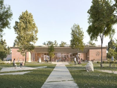 Ce nouveau bâtiment de 2 000m² regroupera plusieurs espaces : billetterie, boutique, restauration, salles pédagogiques et 1 230m² d'exposition. - ©hemaavikingcenter