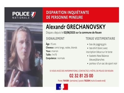 Voici l'annonce diffusée par la police ce jeudi 5 juin. - Police nationale 76