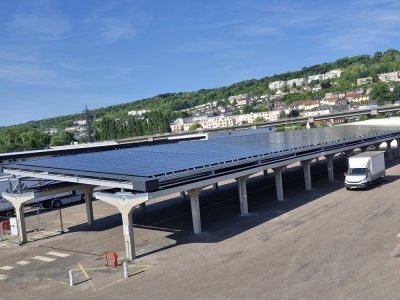 Au total, le MIN de Rouen compte quatre centrales photovoltaïques.