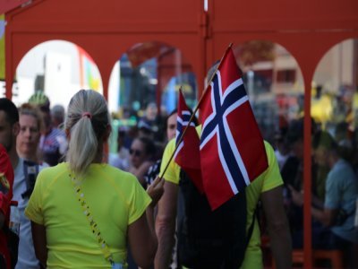 Les supporters sont venus du monde entier, ici de Norvège.