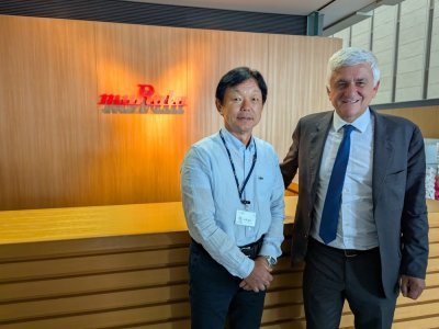 Norio Nakajima, P.-D.G. de Murata, a échangé avec le président de la Normandie, Hervé Morin, au sujet des objectifs du groupe installé à Caen. - Célia Caradec