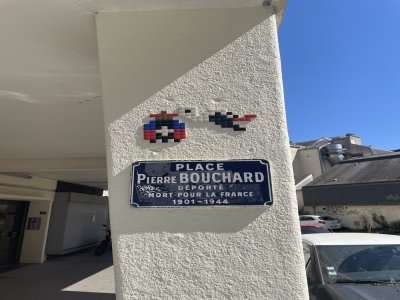 Plusieurs cigognes en mosaïque peuvent être observées autour du quartier Saint-Pierre. Derrière ces œuvres, l'artiste strasbourgeois Stork, venu faire un saut à Caen en 2022, après Paris, la Bretagne ou le Pays basque