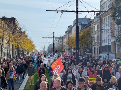 Au Havre, la manifestation intersyndicale a repris un parcours plus classique, dans l'hyper centre-ville, après avoir opté pour une incursion vers les Docks, le 18 septembre dernier.