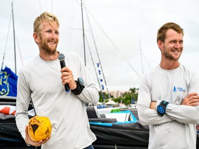 Maxime Bensa (à gauche) et Pierre-Louis Attwell terminent 5e de cette deuxième étape. - Jean-Louis Carli - Alea