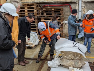 Deux blocs sont d'origine, c'est-à-dire de la fin du Moyen-Age, dont celui-ci. - Célia Caradec