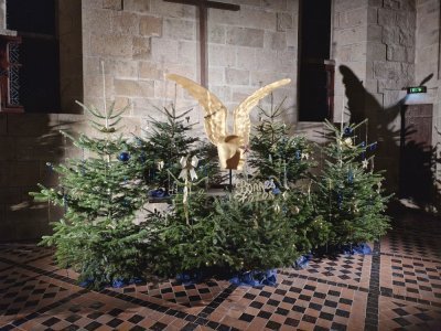 Diff&eacute;rentes salles de l'abbaye sont aussi d&eacute;cor&eacute;es, comme le r&eacute;fectoire. - Thibault Lecoq