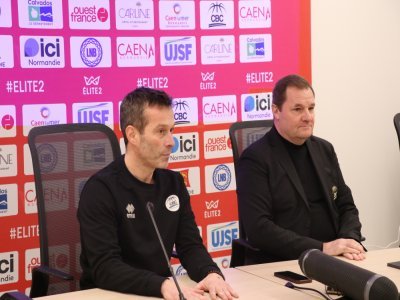 Le nouveau coach du CBC accompagn&eacute; de son pr&eacute;sident, Lo&iuml;c Adriaenssens. - L&eacute;o Besselievre