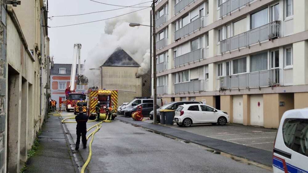 Un incendie s'est d&eacute;clar&eacute; &agrave; Cherbourg-en-Cotentin, mercredi 14 f&eacute;vrier.