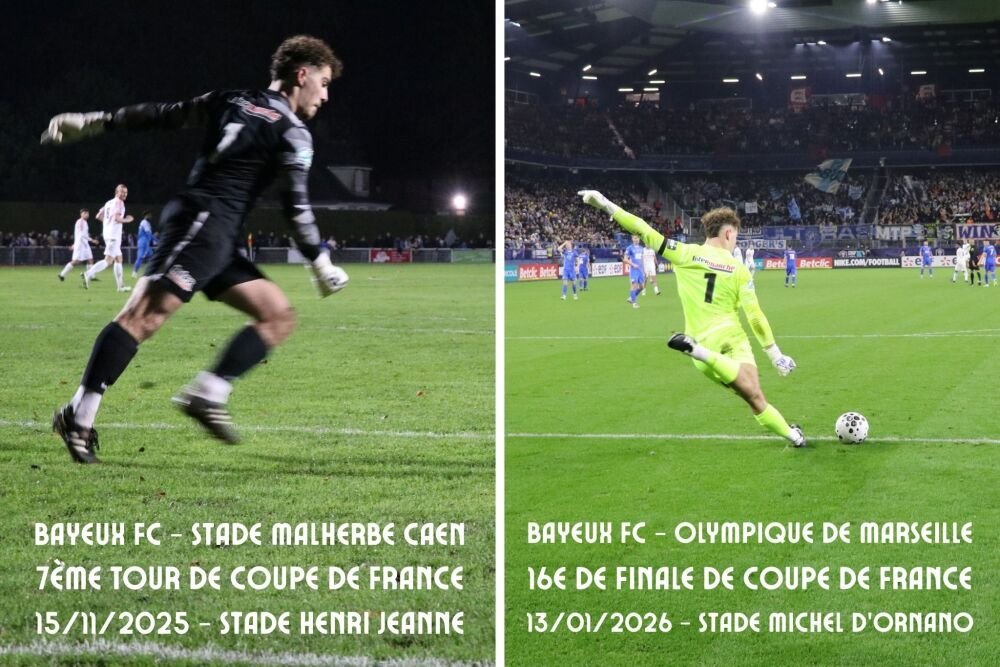 Oscar Lecanu au 6 m&egrave;tres, entre le stade Henri Jeanne de Bayeux, et le stade Michel d'Ornano de Caen.