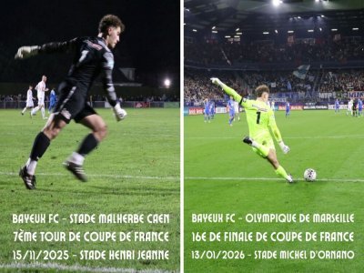 Oscar Lecanu au 6 m&egrave;tres, entre le stade Henri Jeanne de Bayeux, et le stade Michel d'Ornano de Caen. - L&eacute;o Besselievre