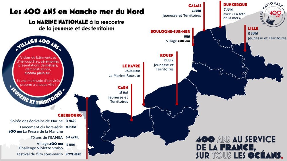 L'anniversaire des 400 ans de la Marine nationale sera f&ecirc;t&eacute;s sur tout le territoire normand.