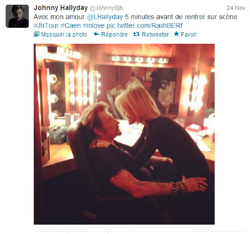 Capture d'écran du compte twitter de Johnny Hallyday