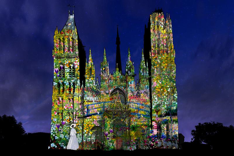 La cathédrale de Rouen s’illuminera tous les soirs avec un spectacle son et lumière évoquant l’impressionnisme. - Photo Cosmo AV