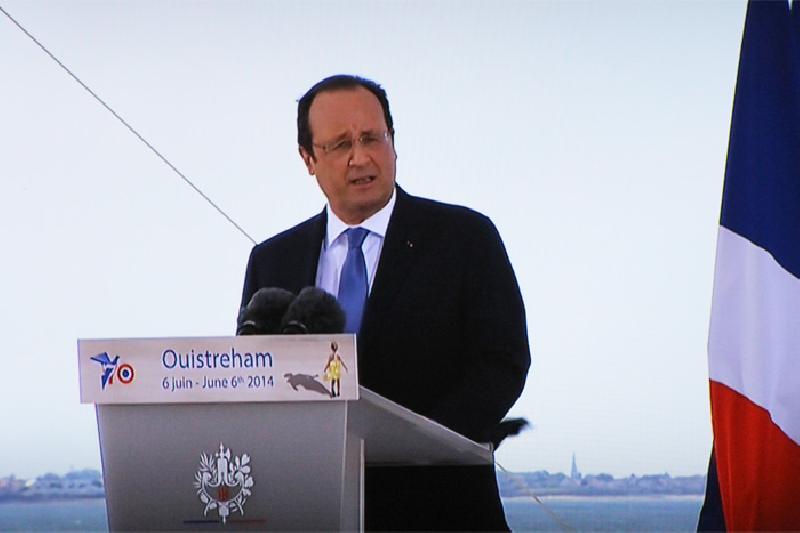 François Hollande à la Cérémonie de Ouistreham